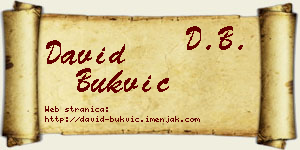 David Bukvić vizit kartica